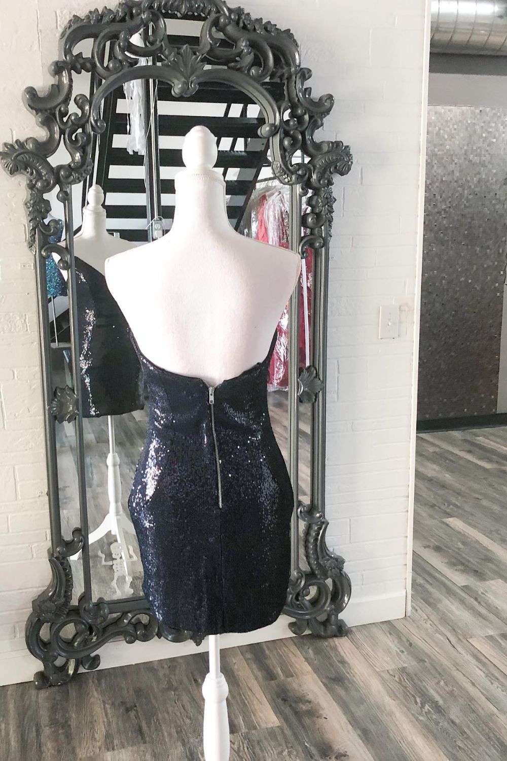 Dressime Bodycon Strapless Sequin Short Homecoming Dress