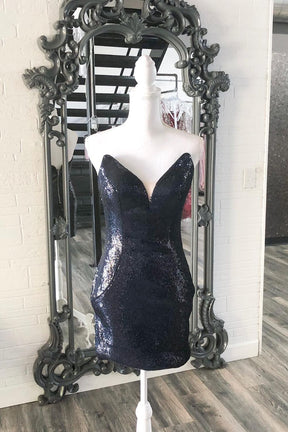 Dressime Bodycon Strapless Sequin Short Homecoming Dress