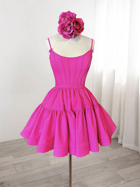 Dressime  A Line Spaghetti Straps Short Mini Tiered Cocktail Homecoming Dress