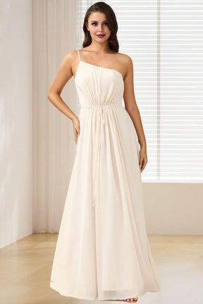 Dressime A Line One Shoulder Chiffon Long Bridesmaid Dress dressime