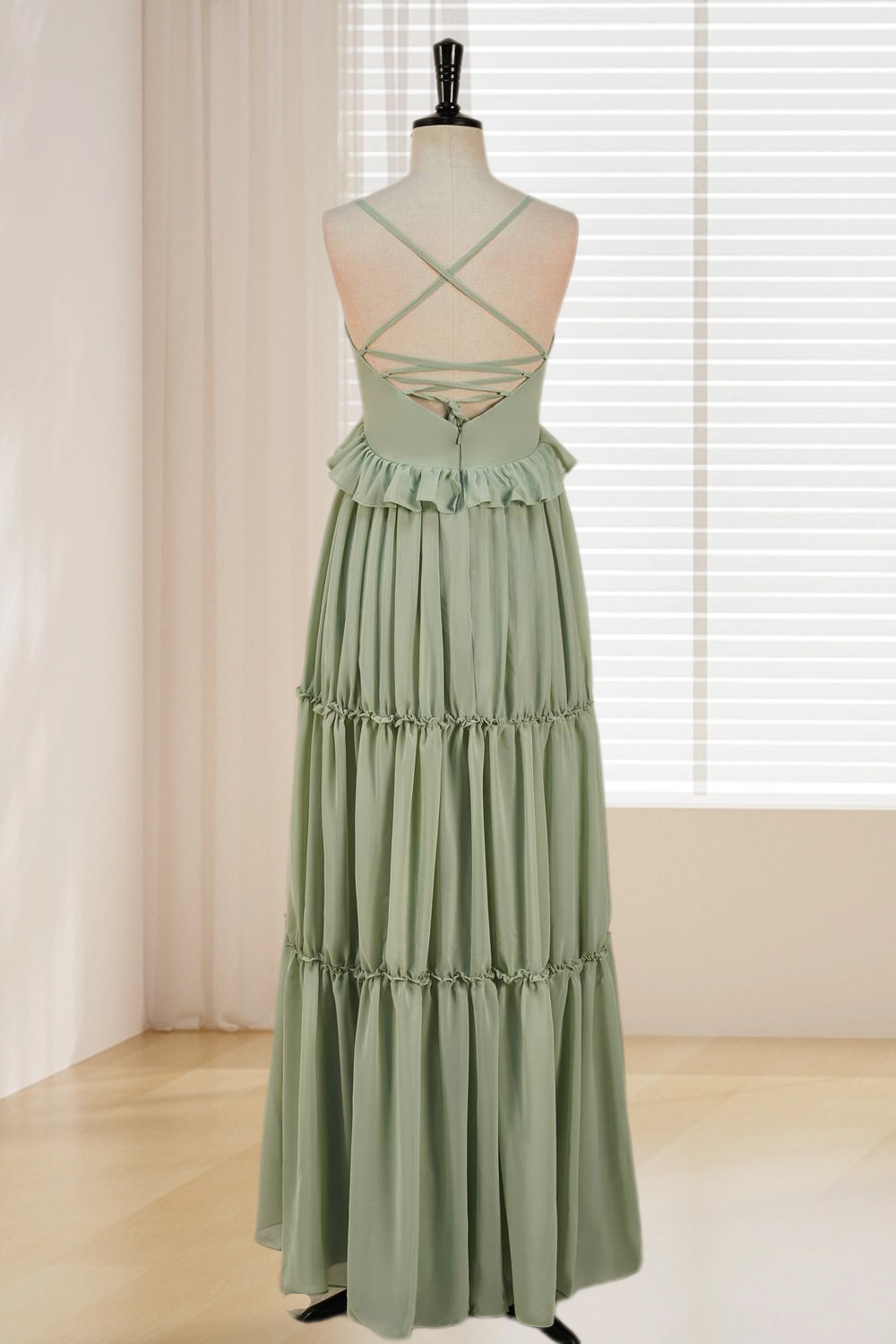 Dressime A-Line Spaghetti Straps Chiffon Bridesmaid Dresses dressime