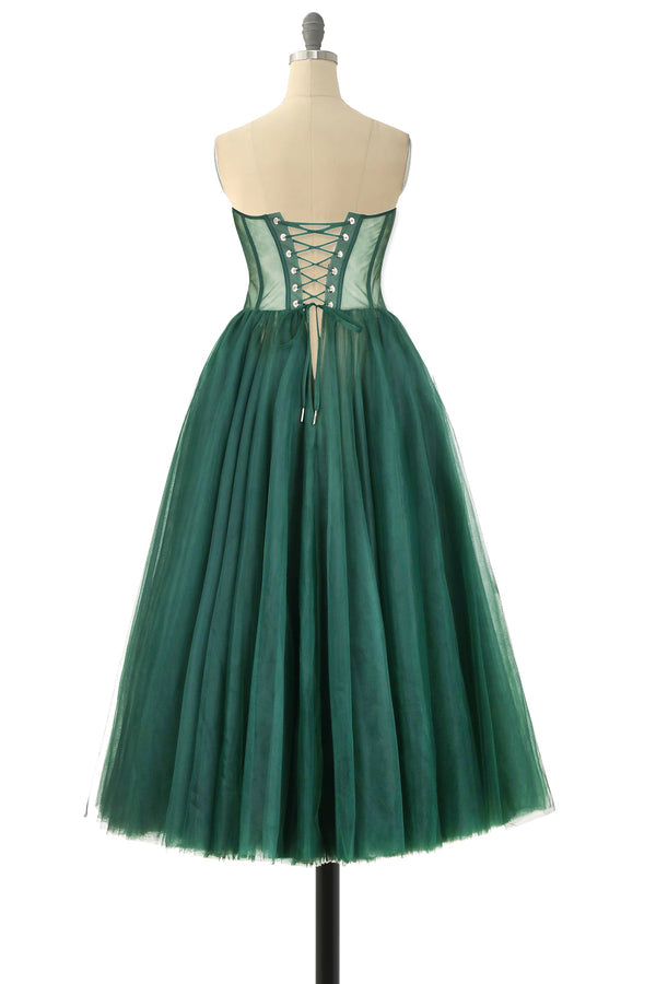 dressimeA Line Strapless Tulle Above Length Homecoming Dresses 