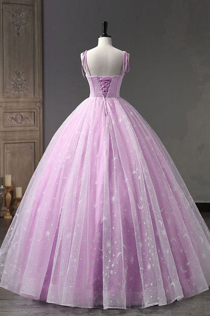 Dressime Ball Gown Spaghetti Straps Tulle Corset Long Princess Dress dressime