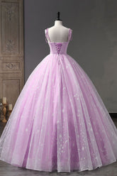 Dressime Ball Gown Spaghetti Straps Tulle Corset Long Princess Dress dressime