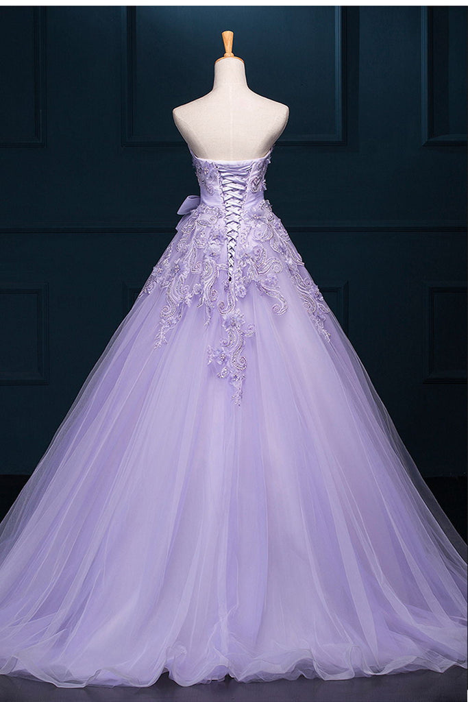 Dressime Ball Gown Strapless Tulle Appliques Princess Dress dressime