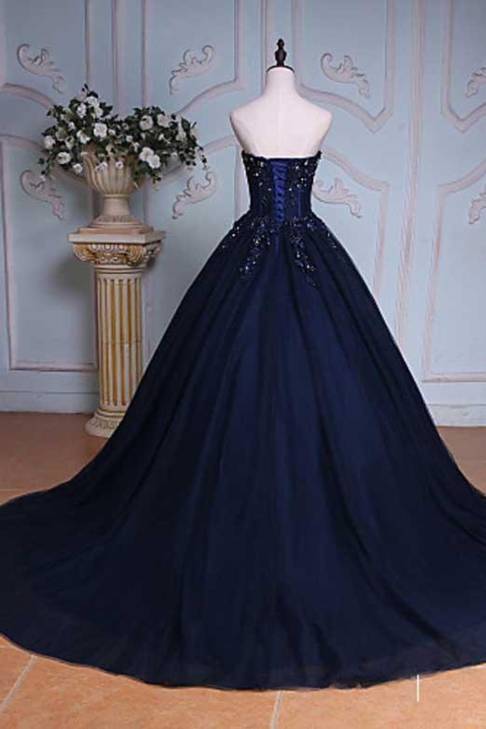 Dressime Ball Gown Sweetheart Tulle Beaded Ruffles Long Princess Dress dressime