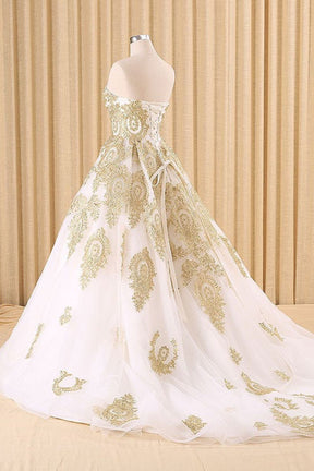 Dressime Ball Gown Sweetheart Tulle Princess Dress With Appliques dressime