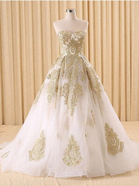 Dressime Ball Gown Sweetheart Tulle Princess Dress With Appliques dressime