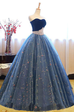 Dressime Ball Gown Sweetheart Tulle Princess Dress with Beaded dressime