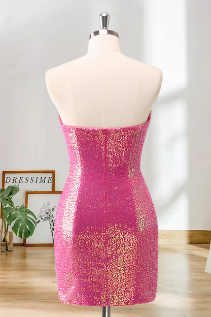 Dressime Bodycon Sweetheart Sequin Short/Mini Homecoming Dress With Keyhole dressime