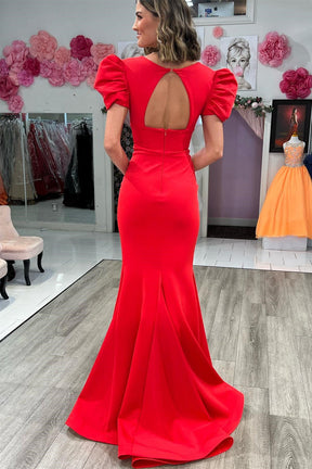 dressimeElegant V Neck Mermaid Long Prom Dresses With Slit 