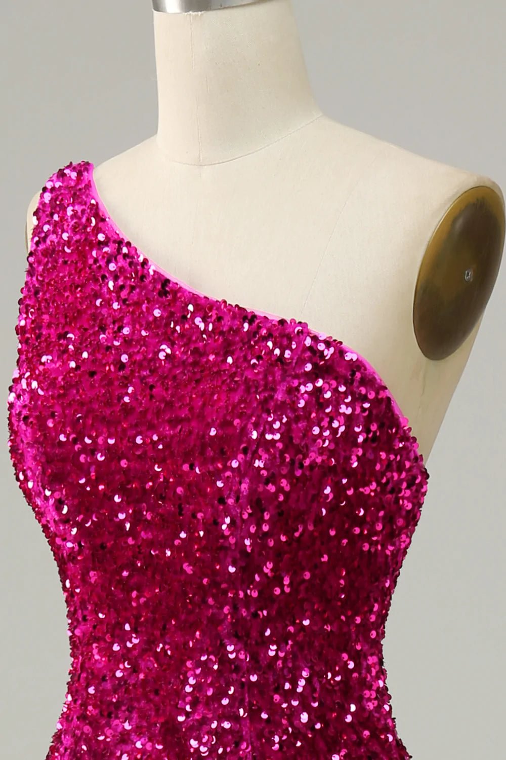 dressimeMermaid One Shoulder Sequin Long Prom Dresses 