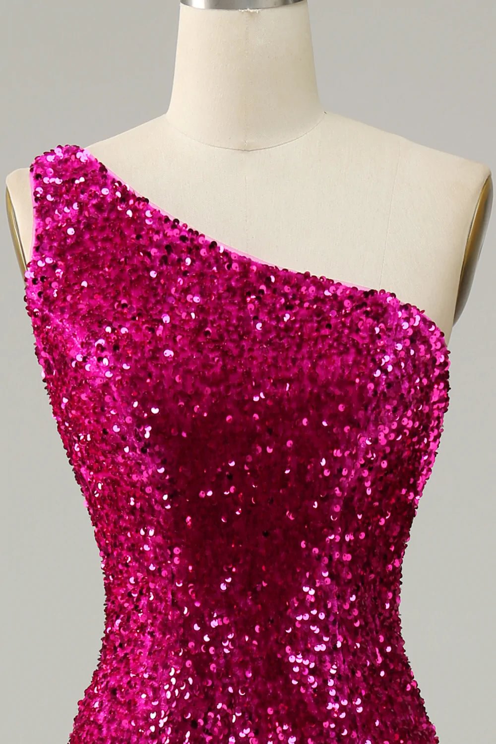 dressimeMermaid One Shoulder Sequin Long Prom Dresses 