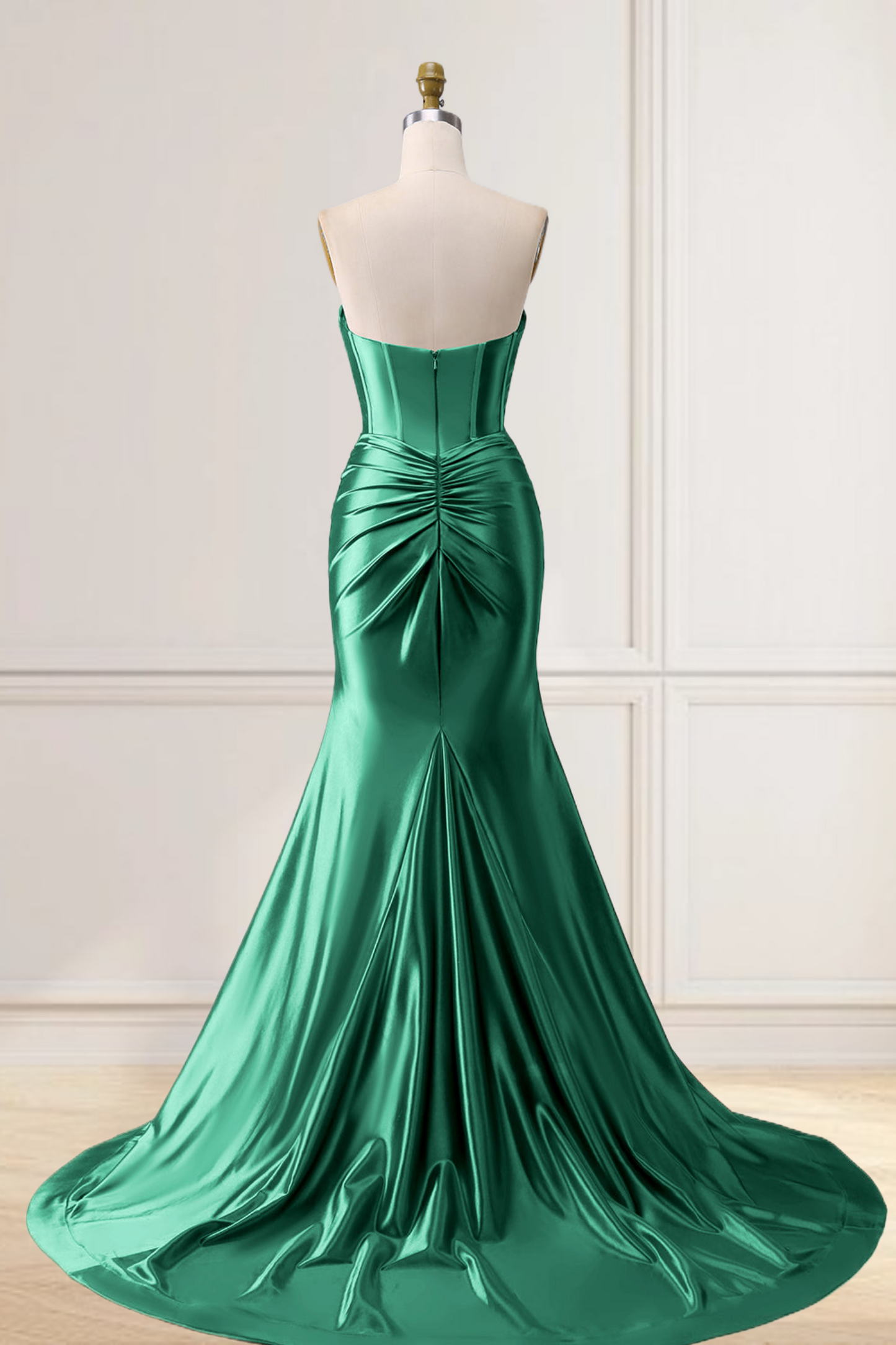 Dressime Mermaid Satin Sweetheart Cut Out Long Prom Dress with Slit dressime