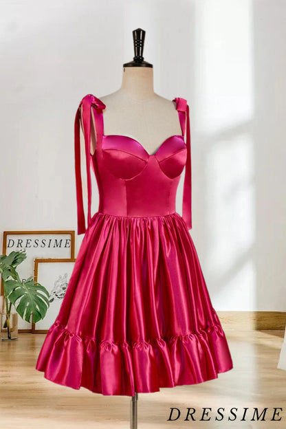 Dressime New Arrival Spaghetti Straps Homecoming Dresses A Line Satin dressime