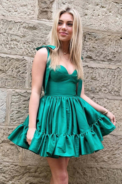 dressimeNew Arrival Spaghetti Straps Homecoming Dresses A Line Satin 