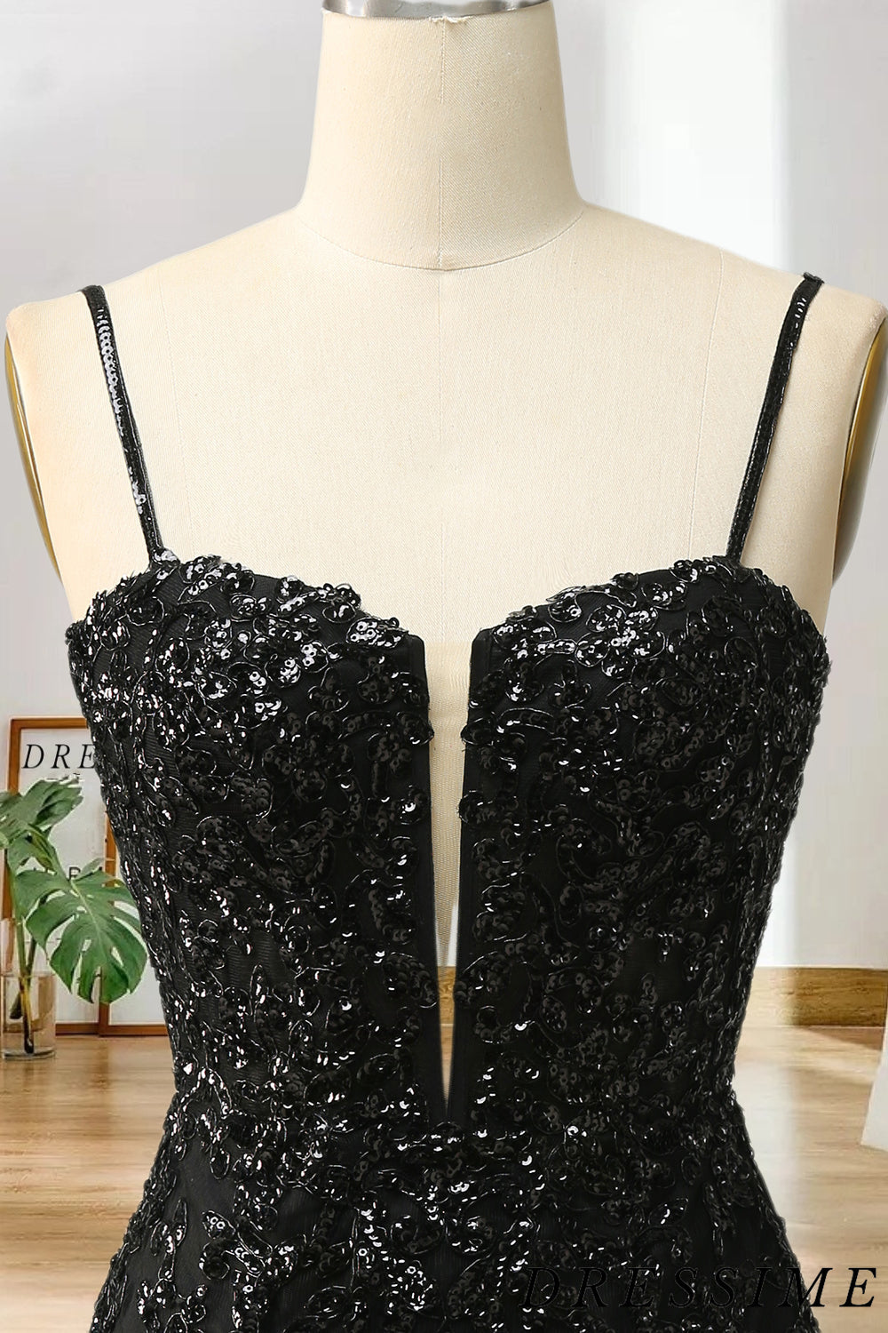 Dressime New Arrival Spaghetti Straps Sheath Sequin With Lace Homecoming Cocktail Dresses dressime