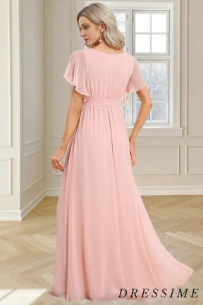 Dressime New Arrival V Neck A Line Chiffon Bridesmaid Dresses dressime