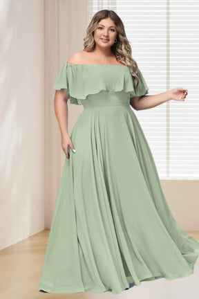 Dressime Plus Size Off The Shoulder Chiffon Bridesmaid Dresses Dress dressime