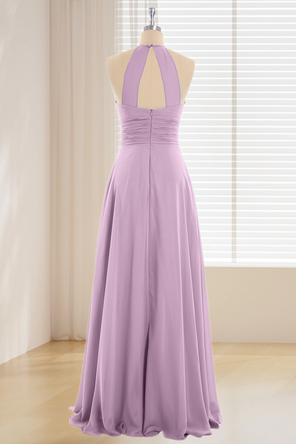 Dressime Plus Size Scoop Neck Chiffon Long Bridesmaid Dress dressime