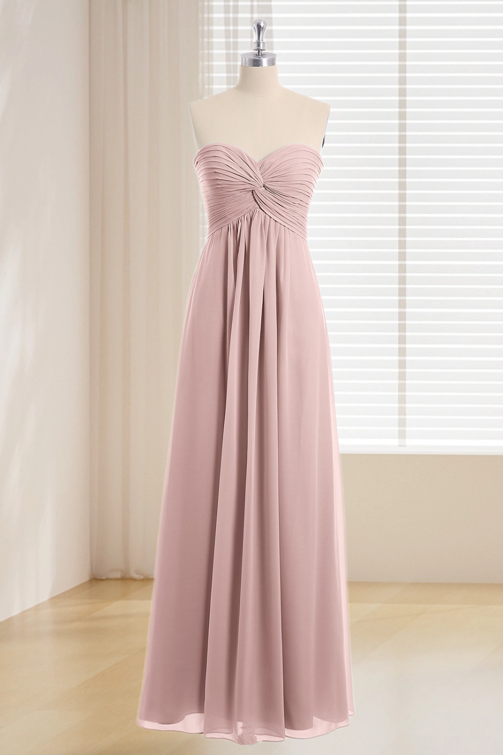 Dressime Plus Size Sweetheart Empire Chiffon Long Bridesmaid Dresses dressime