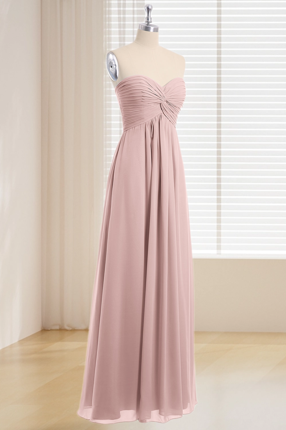 Dressime Plus Size Sweetheart Empire Chiffon Long Bridesmaid Dresses dressime