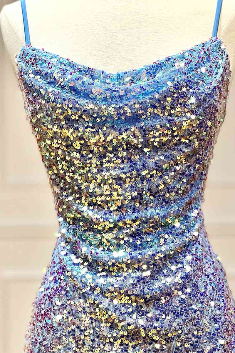 Dressime Spaghetti Straps Bodycon Sequins Homecoming Cocktail Dresses dressime