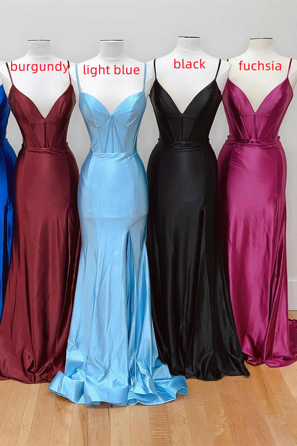 dressimeDressime Spaghetti Straps V-Neck Long Prom Dress with Slit 