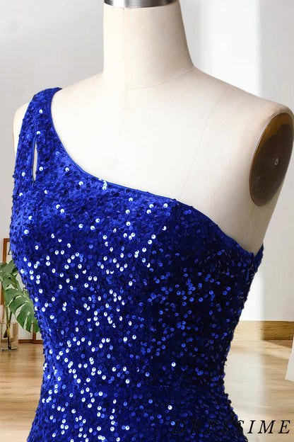 Dressime Stunning Hot Sale Sheath One Shoulder Sequins Mini Dress Homecoming Dresses dressime