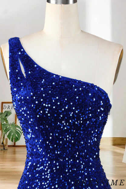 Dressime Stunning Hot Sale Sheath One Shoulder Sequins Mini Dress Homecoming Dresses dressime