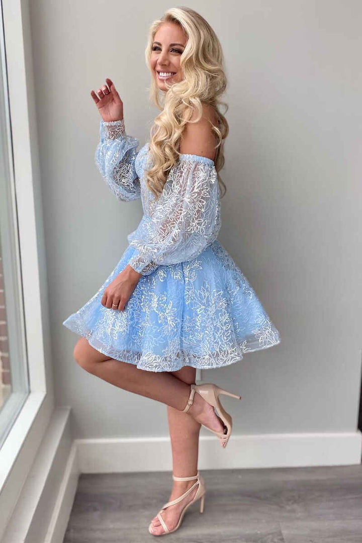 dressimeUnique Homecoming Dresses A Line Sweetheart Short/Mini With Applique And Sleeve 