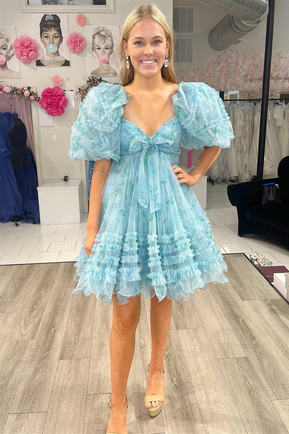 dressimeUnique Short Layered Tulle Sweetheart Neck Short Cocktail Dress, Homecoming Dresses 