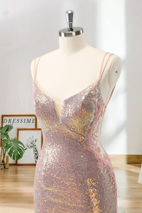 Dressime Bodycon Spaghetti Straps Sequin Short/Mini Homecoming Dress