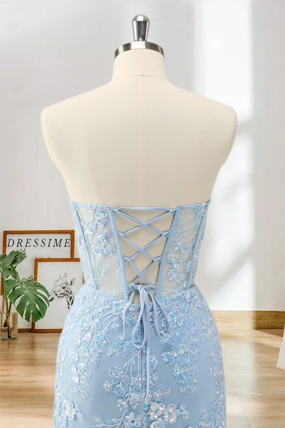 Dressime Bodycon Sweetheart Corset Short/Mini Homecoming Dress with Appliques