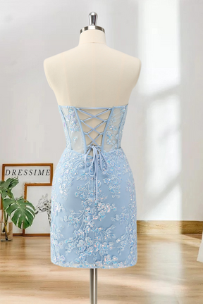 Dressime Bodycon Sweetheart Corset Tight Short/Mini Homecoming Dress with Sequin Appliques