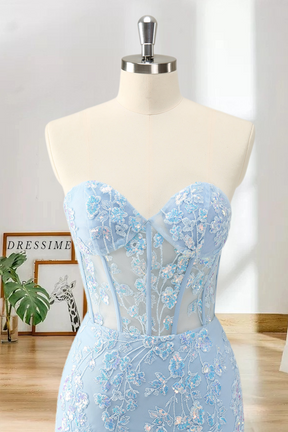 Dressime Bodycon Sweetheart Corset Tight Short/Mini Homecoming Dress with Sequin Appliques