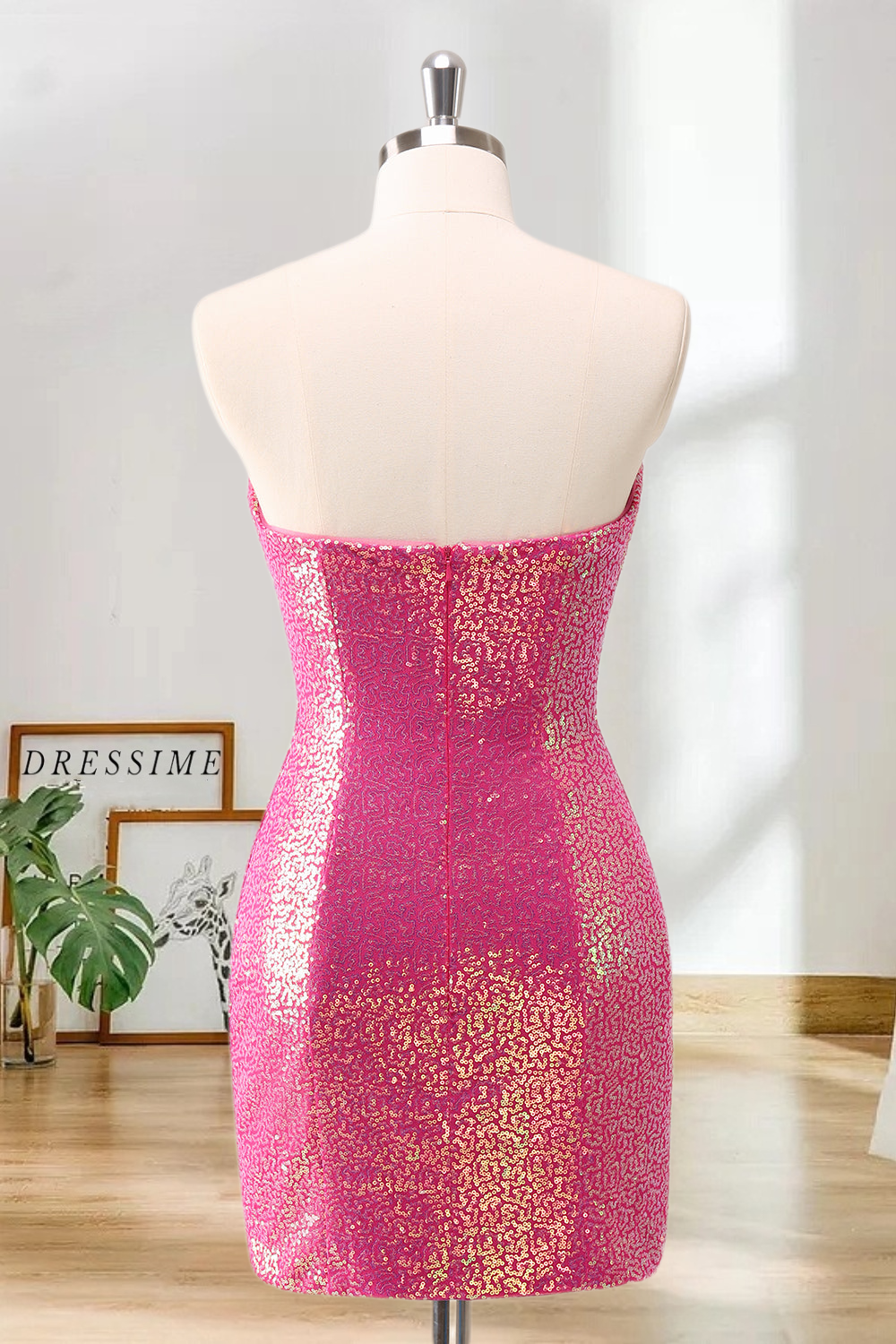 Dressime Bodycon Sweetheart Sequin Short/Mini Homecoming Dress With Keyhole