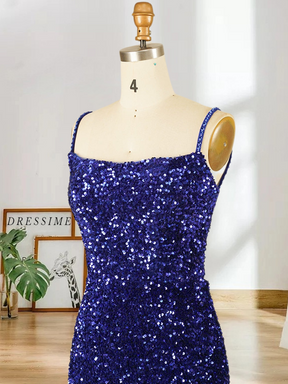 Dressime Plus Size Bodycon Sequins Spaghetti Straps Short Prom Homecoming Dresses with Fringes