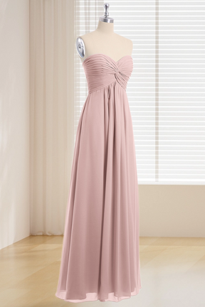 Dressime Plus Size Sweetheart Empire Chiffon Long Bridesmaid Dresses