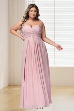 Dressime Plus Size Sweetheart Empire Chiffon Long Bridesmaid Dresses