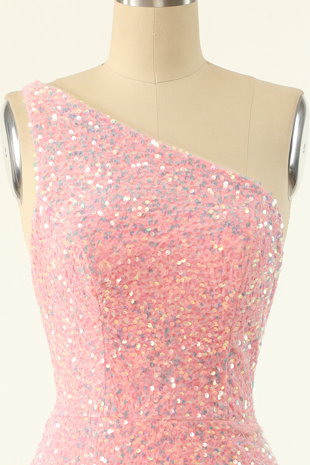 Dressime Bodycon One Shoulder Sequins Shor/Mini Homecoming Dresses