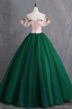 Dressime Ball Gown Off The Shoulder Tulle Princess Dress With Appliques