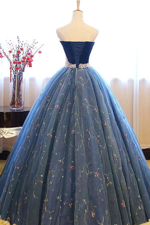 Dressime Ball Gown Sweetheart Tulle Princess Dress with Beaded