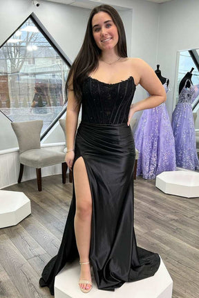 dressimeMermaid Off The Shoulder Long Prom Dresses with Slit 