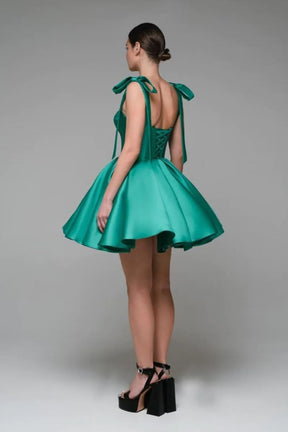 Dressime Sweetheart A Line Homecoming Dresses Satin With Straps