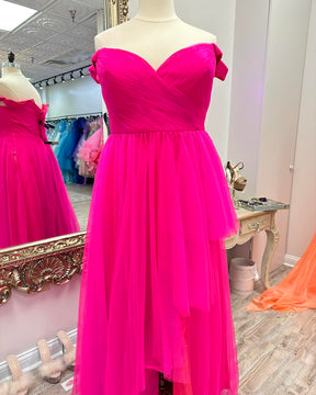 Dressime Plus Size A Line Off The Shoulder Chiffon Long Prom Dress