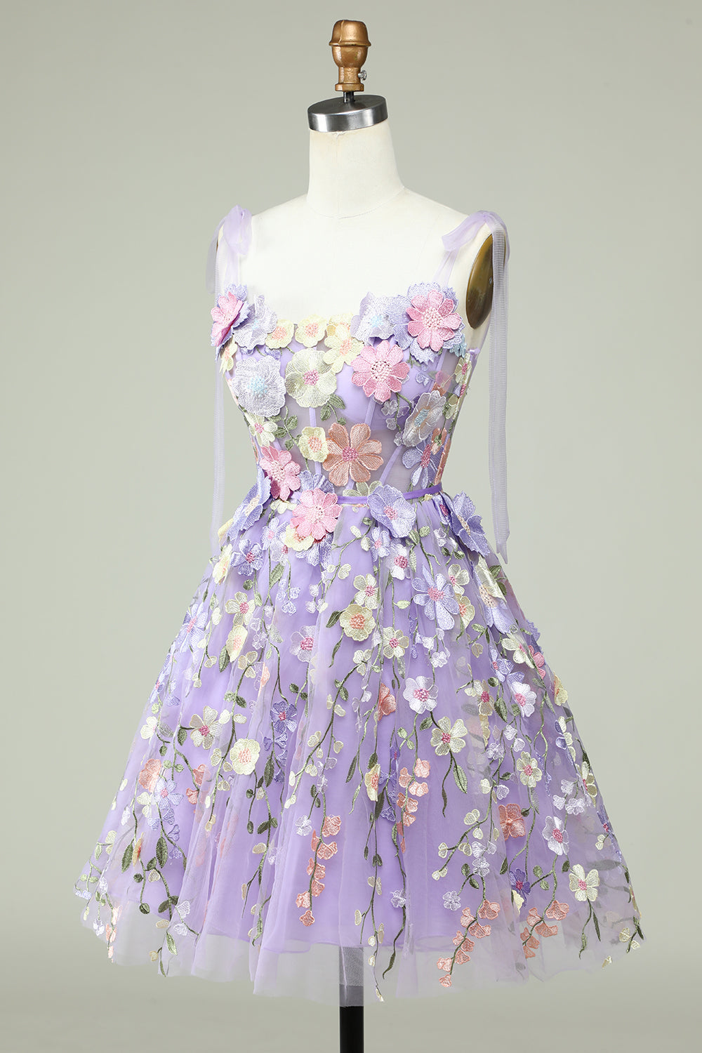 Dressime New Arrival A Line Sweetheart Mini Homecoming Dresses With 3D Flower dressime