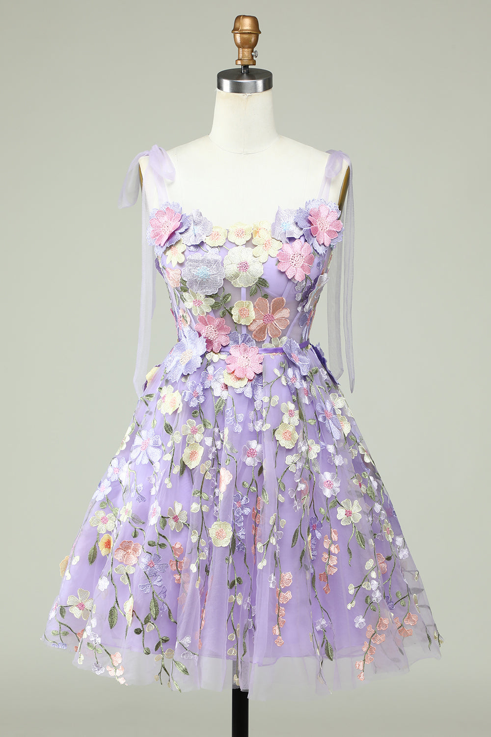 Dressime New Arrival A Line Sweetheart Mini Homecoming Dresses With 3D Flower dressime