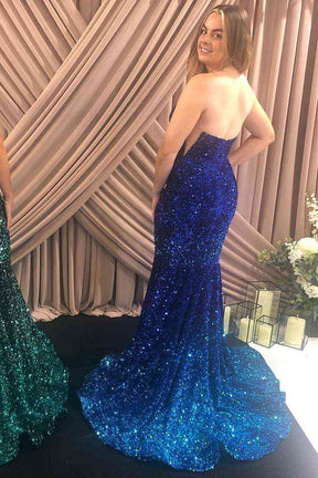 Dressime' Sexy Mermaid Strapless Sequin Long Prom Dress dressime