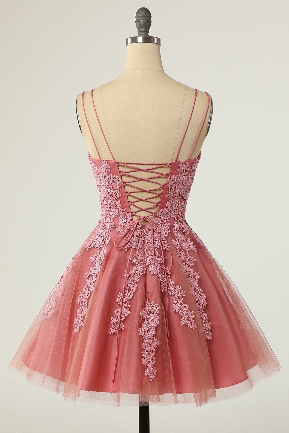 Dressime Tulle V Neck A Line Homecoming Dresses With Applique And Sash dressime